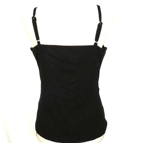 OGL Black Soft Stretchy Ribbed Knit V Neck Brami Tank Size 2XL 18 - Picture 4 of 9